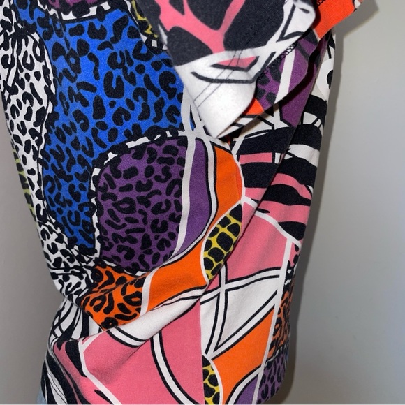 Adidas Tee Short Sleeve Crew Neck Cotton Orange Green Pattern Womens Small - Picture 5 of 8